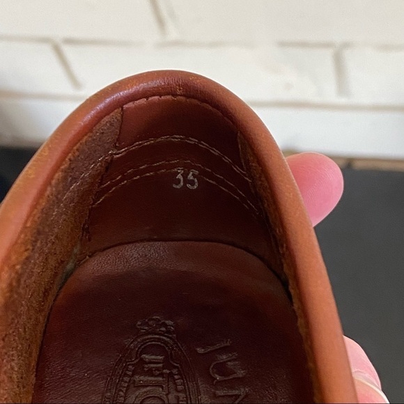 TOD'S JUNIOR EU 35 Unisex Penny Loafers in Saddle Italian Leather Preppy US 3.5 - Picture 7 of 9